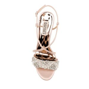 Badgley Mischka Women's Clarisa Embellished Wedge Sandal Ivory MP5243 Size 10